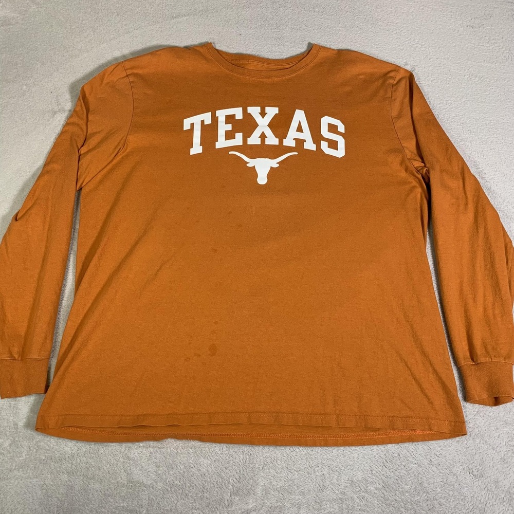 Texas Longhorns Shirt Mens 2XL Orange NCAA Football Longhorn Apparel Long Sleeve